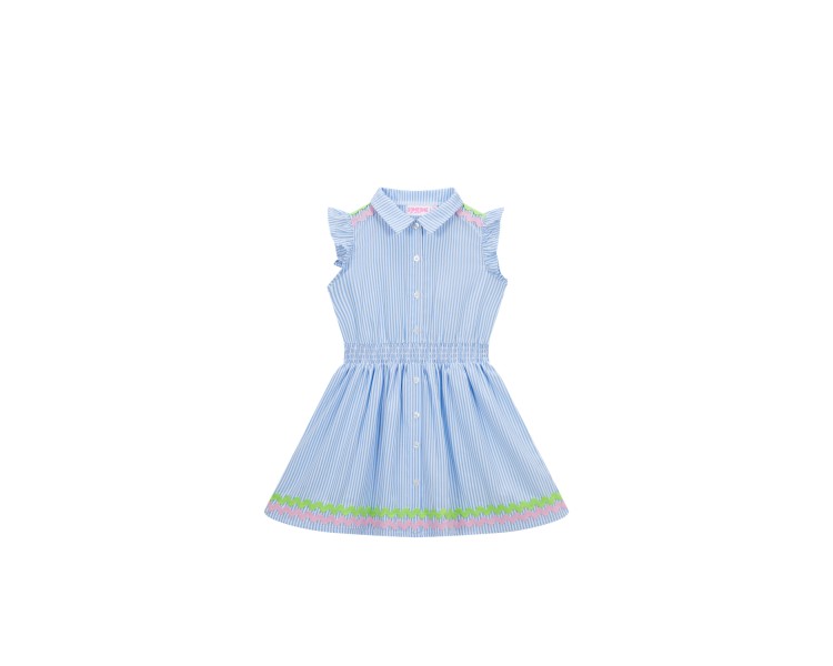 SOMEONE : robe à manches courtes bleu moyen