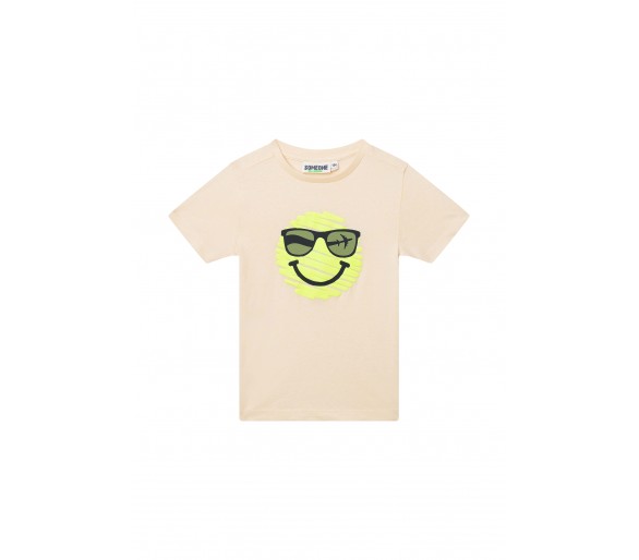 SOMEONE : T-shirt short sleeves dark ecru