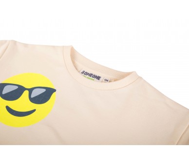 SOMEONE : pull à manches longues écru foncé