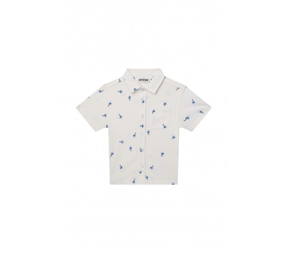 SOMEONE : chemise à manches courtes ecru