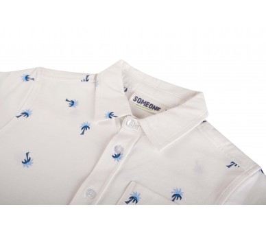 SOMEONE : chemise à manches courtes ecru