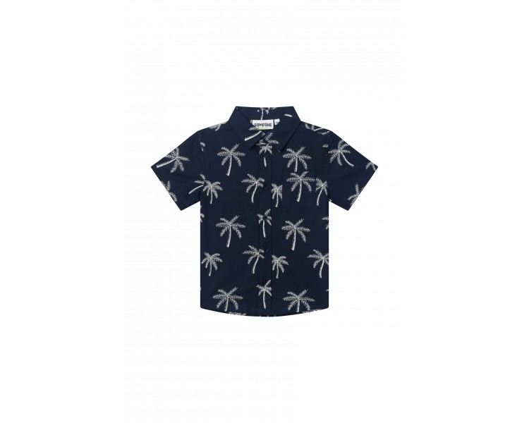 SOMEONE : chemise à manches courtes marine