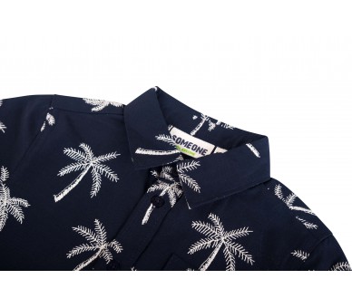 SOMEONE : chemise à manches courtes marine