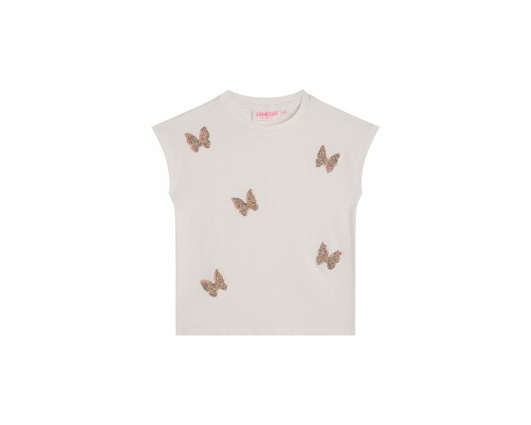 SOMEONE : T-shirt à manches courtes ecru