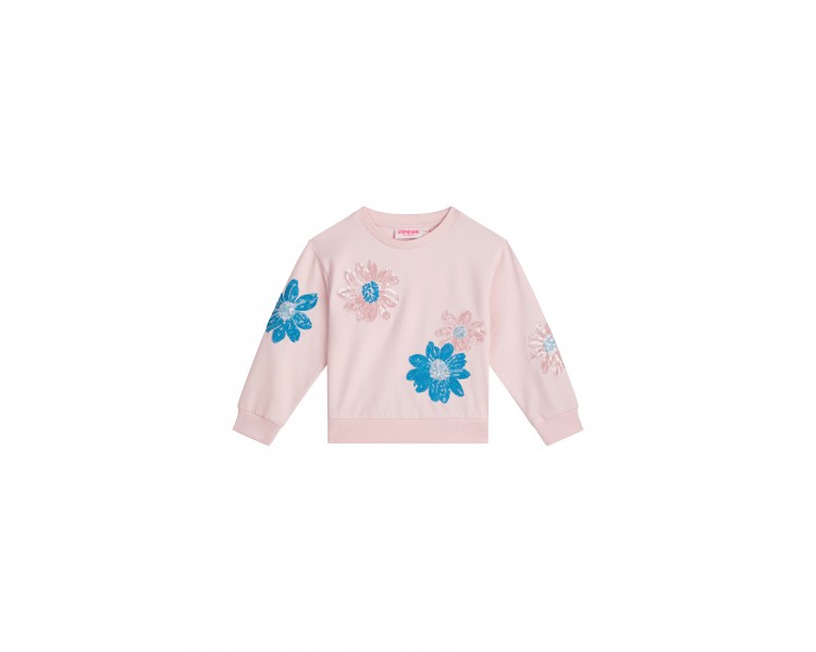 SOMEONE : Sweater met bloemen in pailletten