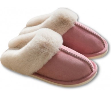 Pantoufles élégantes et duveteuses roses