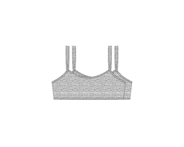 Crop top 2-pack with elastic double straps