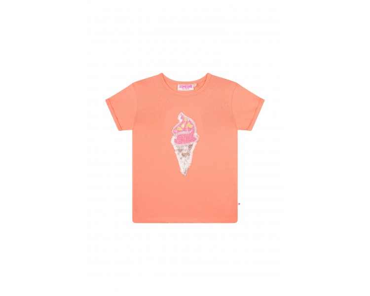 SOMEONE : T-shirt à manches courtes corail