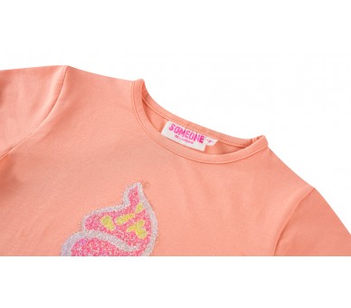 SOMEONE : T-shirt à manches courtes corail