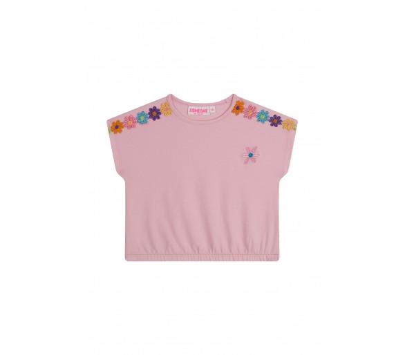SOMEONE : T-shirt short sleeves light pink
