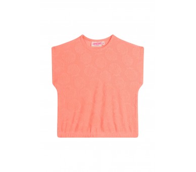 SOMEONE : T-shirt à manches courtes fluo corail