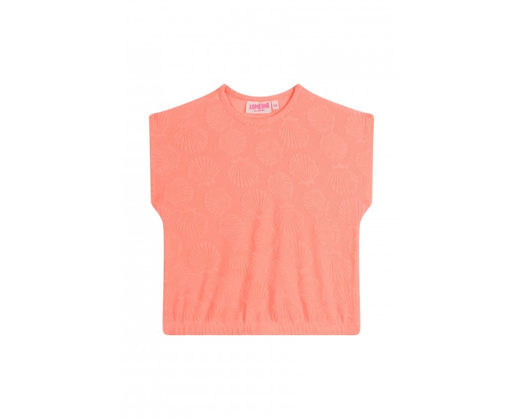 SOMEONE : T-shirt à manches courtes fluo corail