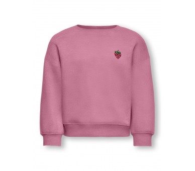 KIDS MINI GIRL : Effen sweater met kleine printje