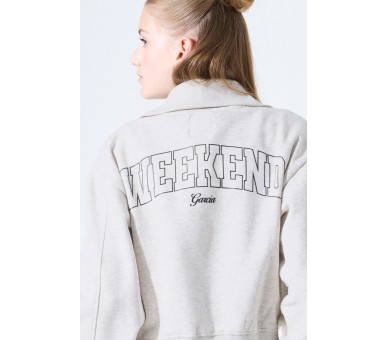 GARCIA : Sweatvest met rits en opdruk