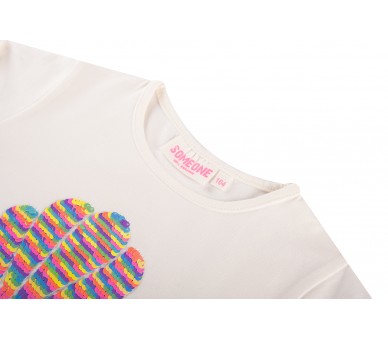 SOMEONE : T-shirt à manches courtes ecru