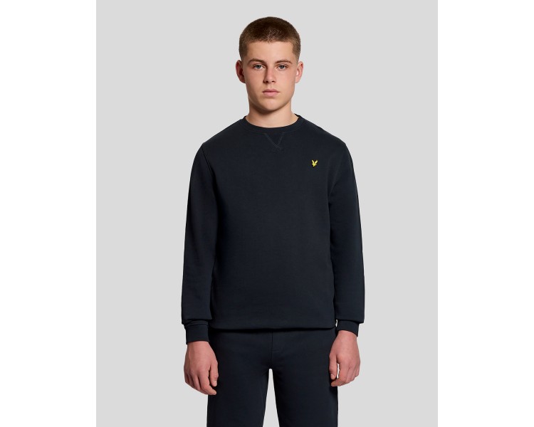 LYLE & SCOTT : Effen sweater ronde hals met logo