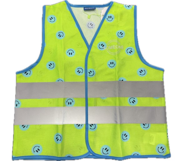 SOMEONE: Fluorescent vests with footballs