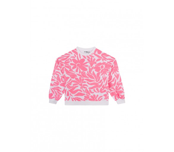 SOMEONE : pull à manches longues rose fluo