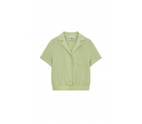 SOMEONE : chemise à manches courtes vert citron