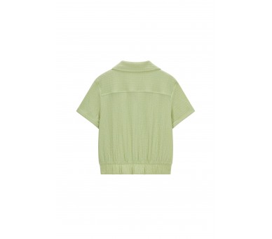 SOMEONE : chemise à manches courtes vert citron