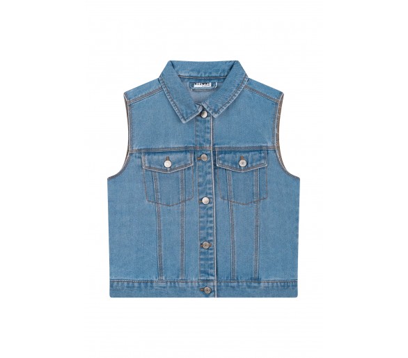 SOMEONE : Gilet bleu denim