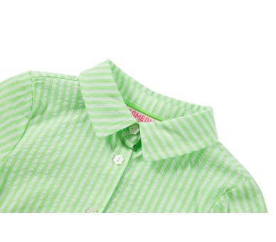 SOMEONE : chemise à manches courtes vert fluo