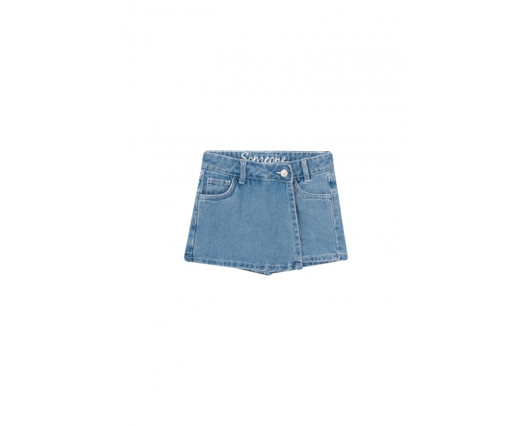 SOMEONE : Jupe bleu denim