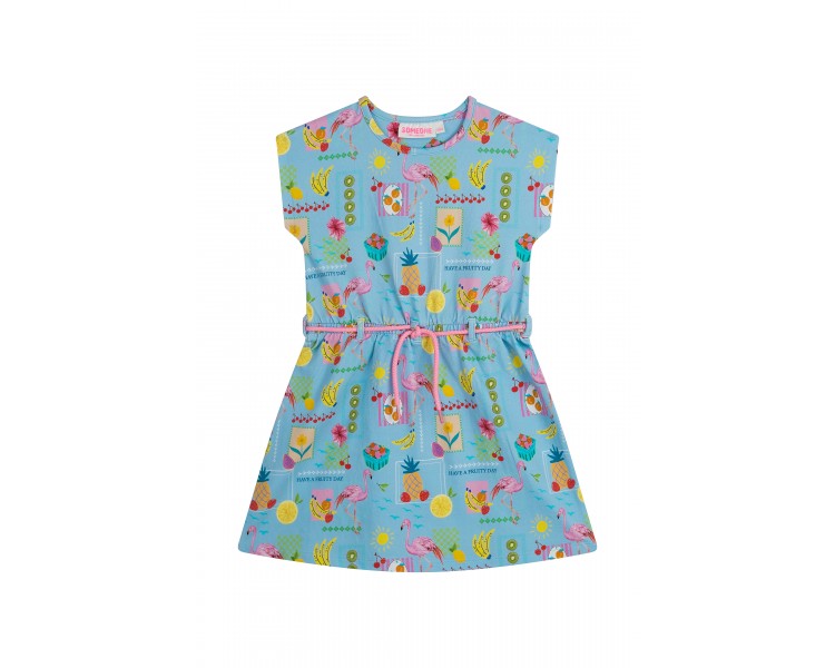 SOMEONE : robe à manches courtes bleu clair