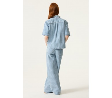 GARCIA : Trendy wijde jeans met fijne streep