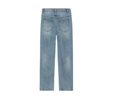GRUNT : Balloon jeans in antiekblauw