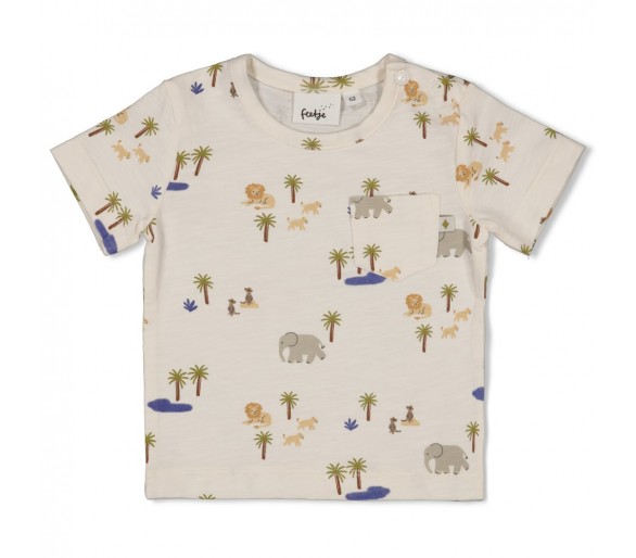 FEETJE : T-shirt AOP - Safari Savage Offwhite