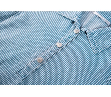 SOMEONE : Jurk met korte mouwen lichtblauwe denim