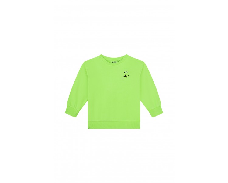 SOMEONE : Fluo groene sweater met voetballer