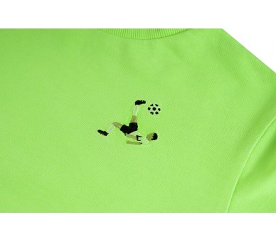 SOMEONE : Fluo groene sweater met voetballer