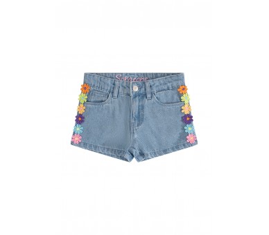 SOMEONE : short en jean bleu denim