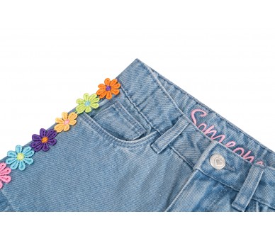 SOMEONE : Super leuk jeansshortje met bloemetjes