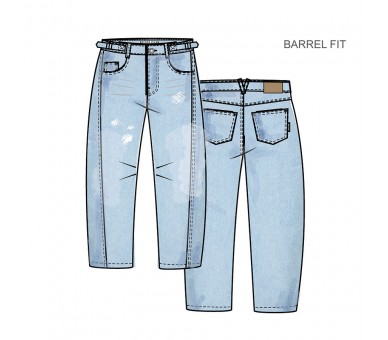 RETOUR : Pantalon en denim bleu moyen