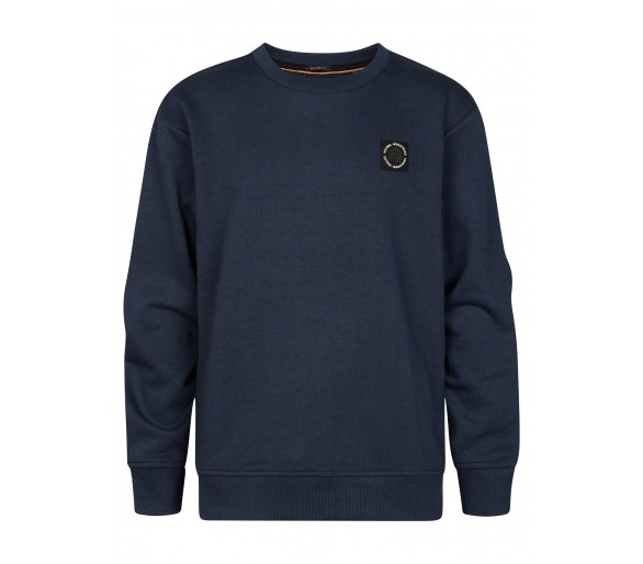PETROL : Effen sweater met klein logo