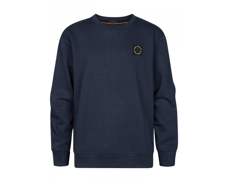 PETROL : Effen sweater met klein logo