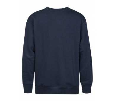 PETROL : Effen sweater met klein logo