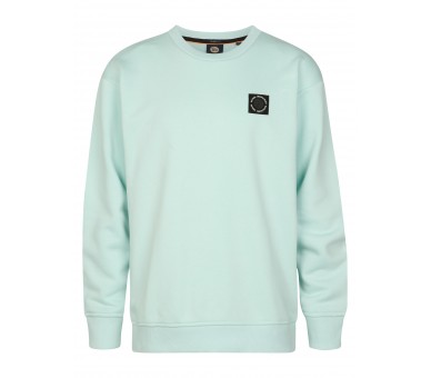 PETROL : Effen sweater met klein logo