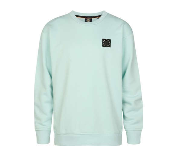 PETROL : Effen sweater met klein logo