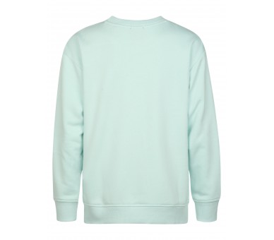 PETROL : Effen sweater met klein logo