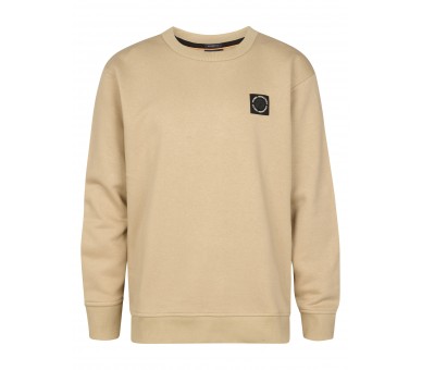 PETROL : Effen sweater met klein logo