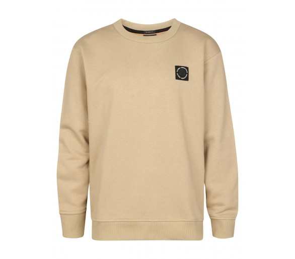 PETROL : Effen sweater met klein logo