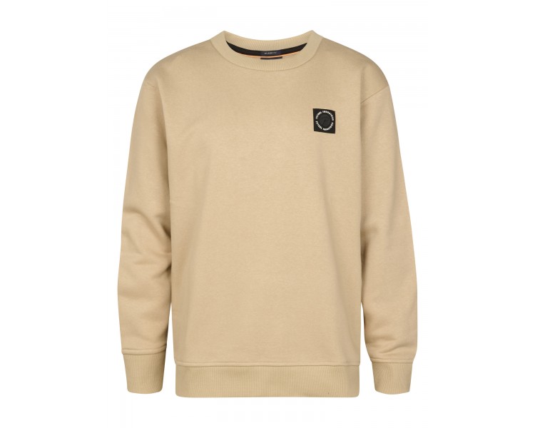 PETROL : Effen sweater met klein logo