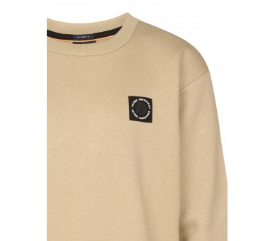 PETROL : Effen sweater met klein logo