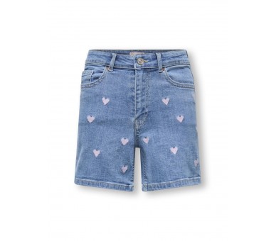 KIDS ONLY GIRL : Toffe jeansshort met hartjes