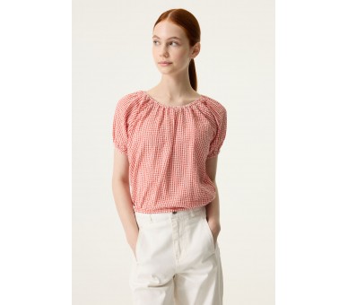 GARCIA : Top bloesje met fijne ruitjes