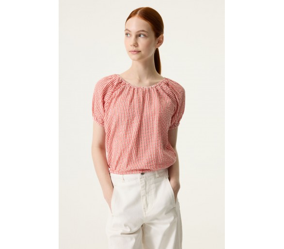 GARCIA : Top bloesje met fijne ruitjes